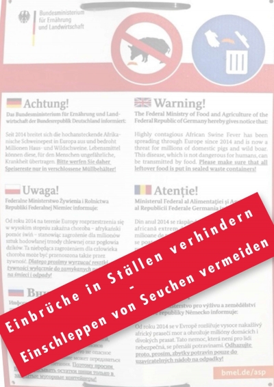 Einbrüche in Ställe verhindern - Einschleppen von Seuchen vermeiden!!!